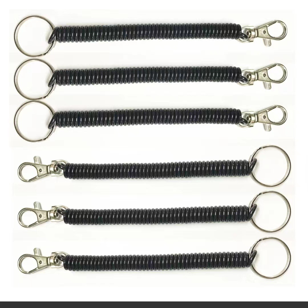 Keychain plastic spring rope plastic spring lanyard mobile phone buckle high quality old man keychain factory direct sales
