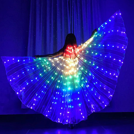 ELF LED luminous butterfly wings back decoration children adult gold wings fluorescent cloak stage performance props clothing female