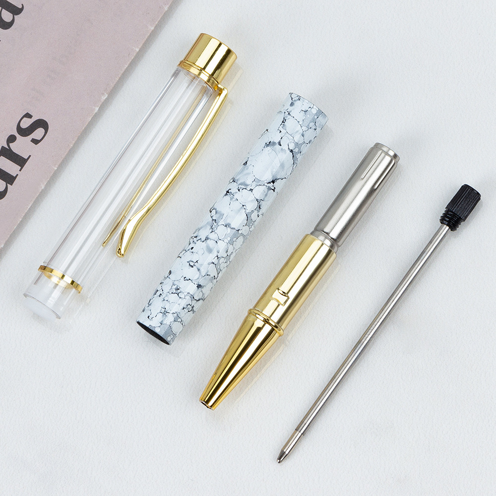 DIY creative handmade pattern empty pen crystal pen printing LOGO metal oil pen advertising ballpoint pen