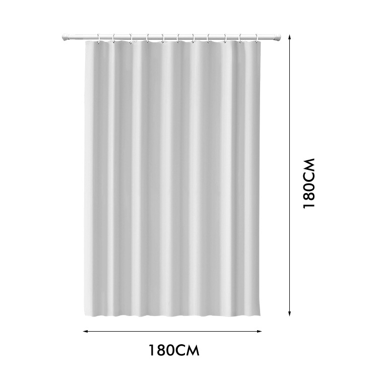 Factory spot wholesale solid color peva shower curtain waterproof thickened bathroom bathroom bath account free punch to send Hook