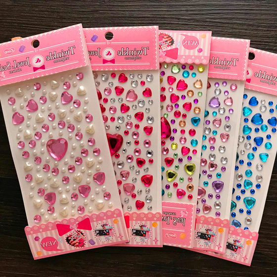 Princess Dress Up Sticker Children's Girl Cartoon Crystal Masonry Sticker 3D Award Kindergarten Gem Sticker