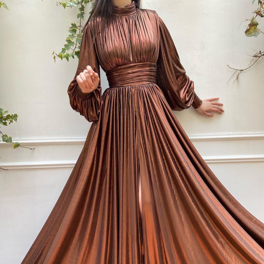 2024 cross-border spring and summer popular color tight waist halter large swing sexy avocado green dress color long dress for women
