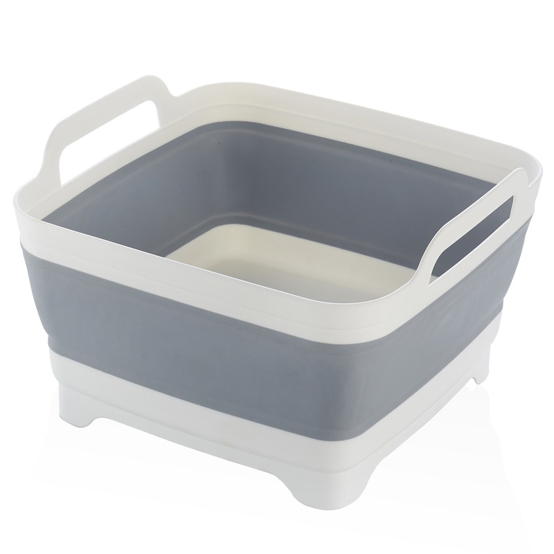 Amazon e-commerce portable folding basin telescopic plastic vegetable basin thickened folding sink ice bucket fruit bucket