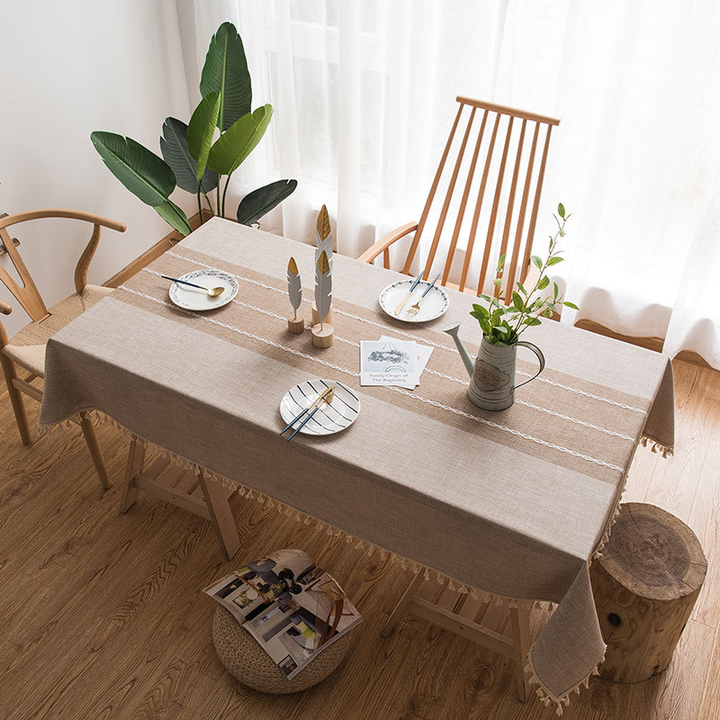 Tablecloth wholesale Nordic cotton linen ins table cloth tablecloth knitted jacquard table cloth coffee table Internet celebrity photography table mat