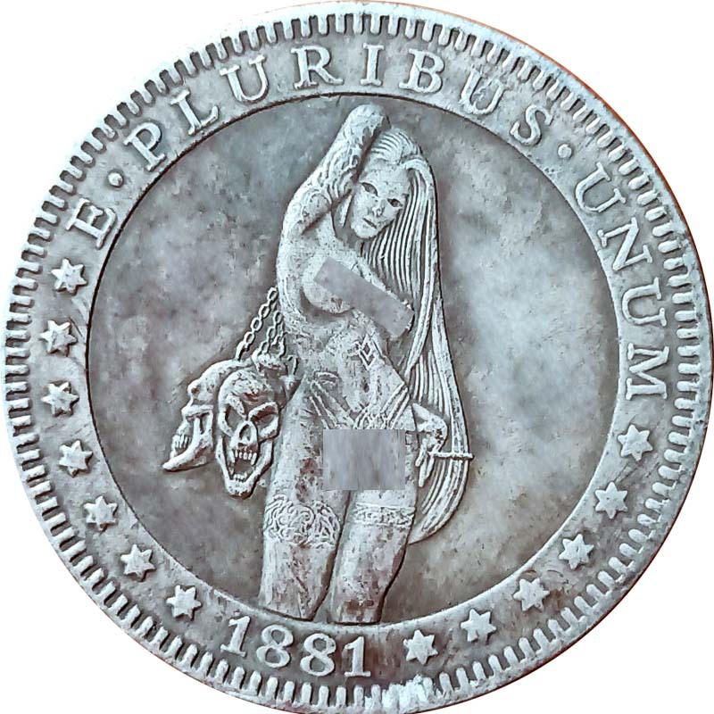 Antique American Hobo Coin Sexy Beauty Silver Coin Pure Copper Old Collection Crafts