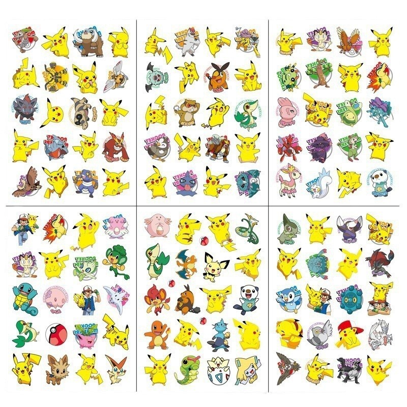Pikachu Pokémon Luminous Tattoo Sticker Pokemon Luminous Children Cartoon Sticker Pokemon Sticker