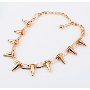 European and American alloy jewelry vintage necklace exaggerated personality punk rivet necklace bullet necklace clavicle chain women