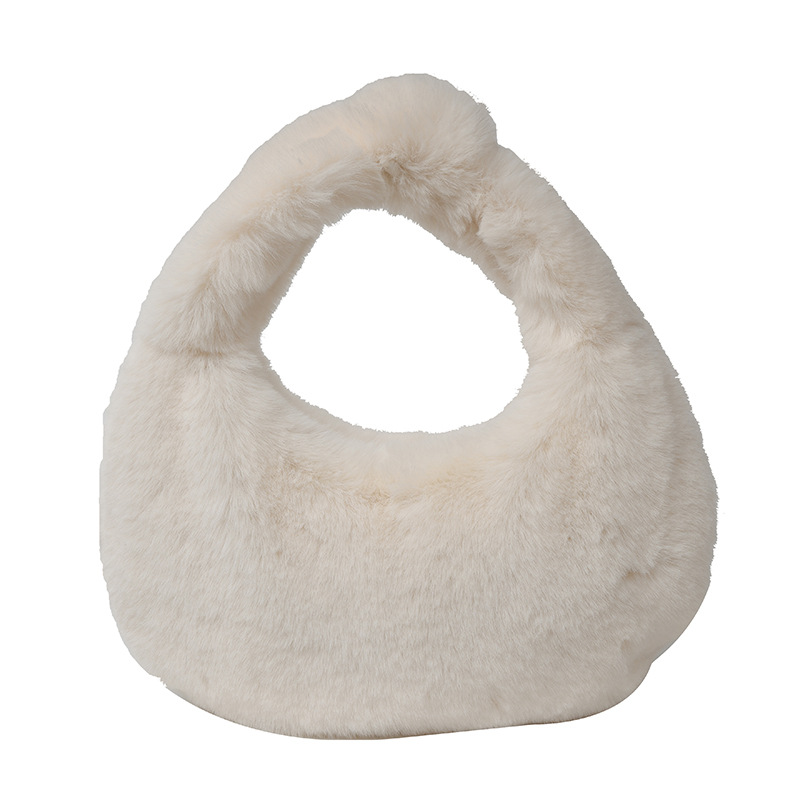 Cross Bag New Handheld Dumpling Bag Winter Plush Bag Women's Bag New Autumn and Winter All-match Fashion Handheld Mao Mao Bag