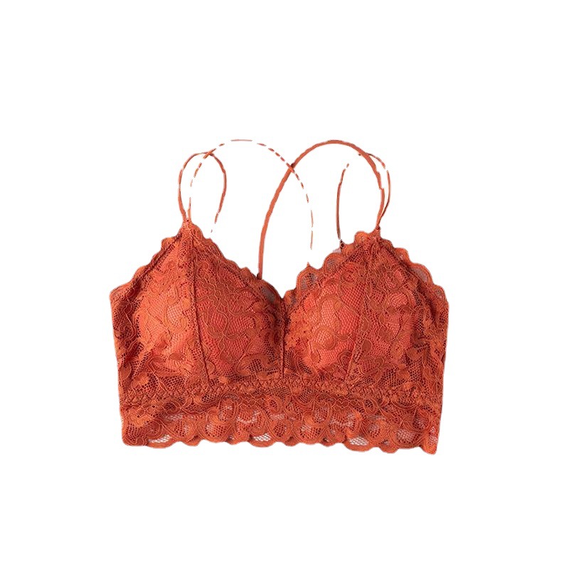 Summer New Style Breathable Sexy Lace Sling Wrapped Chest Korean Style Bra Women's Underwear without Steel Ring