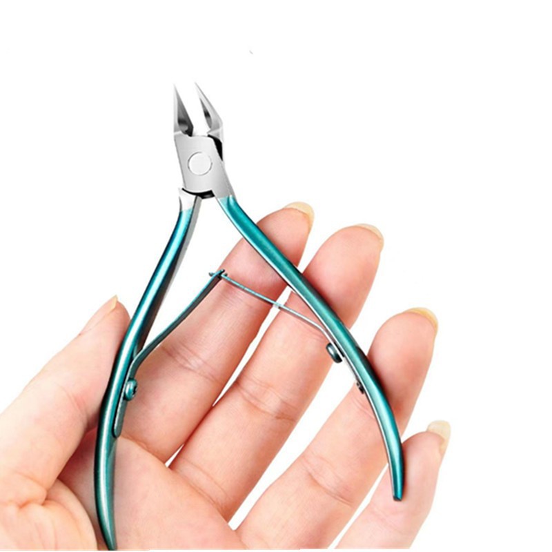 Cross-border stainless steel dead skin scissors nail spring toenails barbed exfoliating pliers pointed nail clippers tool