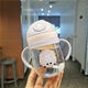Babies' bite-proof anti-choke drinking cup children's handle straw cup water drop-resistant children's kettle