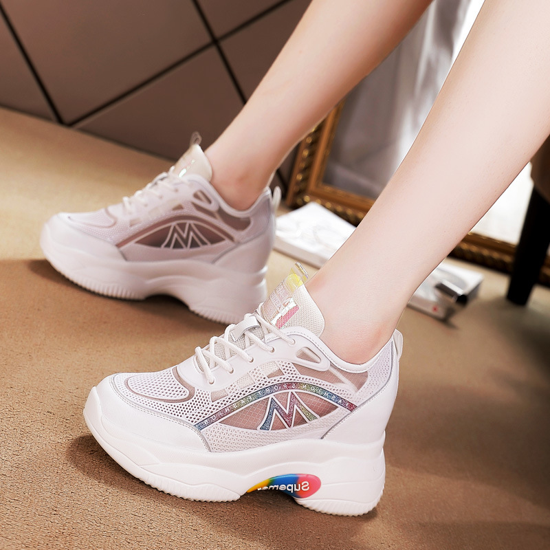 Trendy Sunday 2022 autumn new net shoes wholesale flat casual sandals increase shoes student women Net shoes
