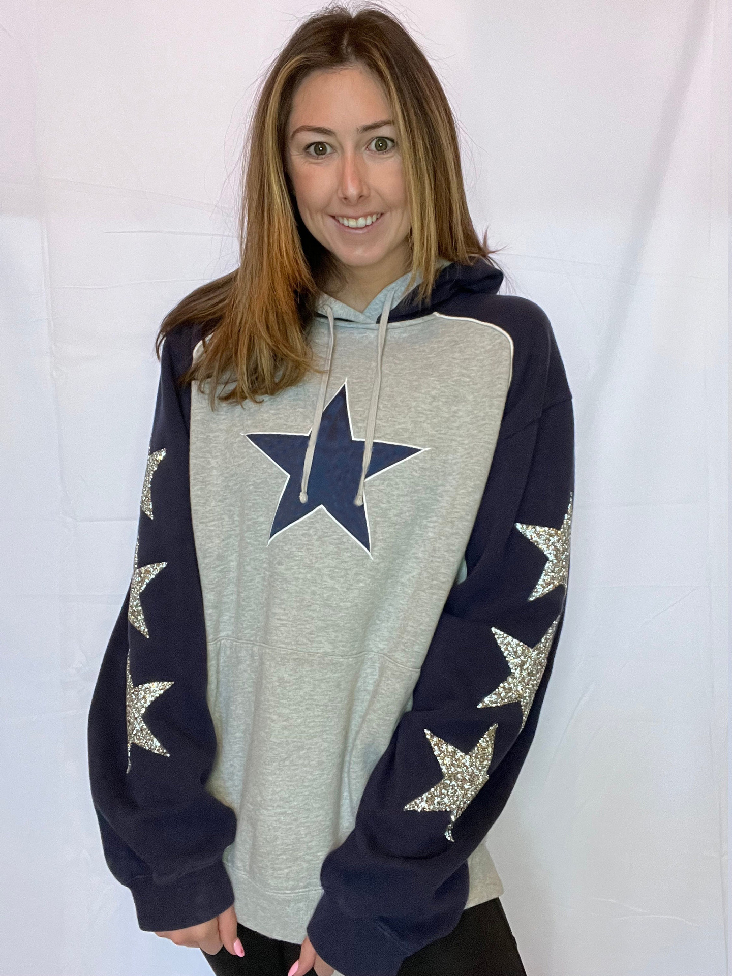 European and American new AliExpress Amazon five-pointed star hooded contrast color sweater source factory in stock