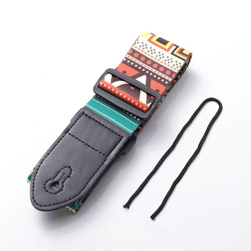 Electric guitar strap personalized heat transfer printing shoulder strap guitar strap thickened leather strap personalized polyester back