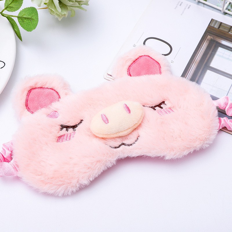 Cross-border new cartoon cute plush eye protection sleep eye mask cute cat creative animation design ice eye mask wholesale