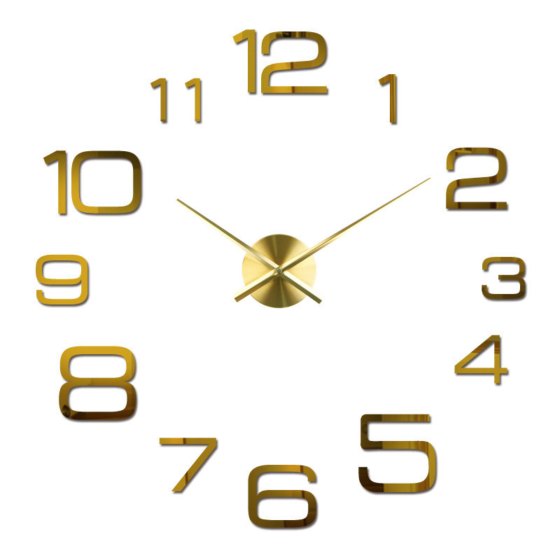 Amazon Hot Selling Second Sweeping Living Room Creative Clock European Clock Creative Wall Stickers Decorative DIY Acrylic Clock