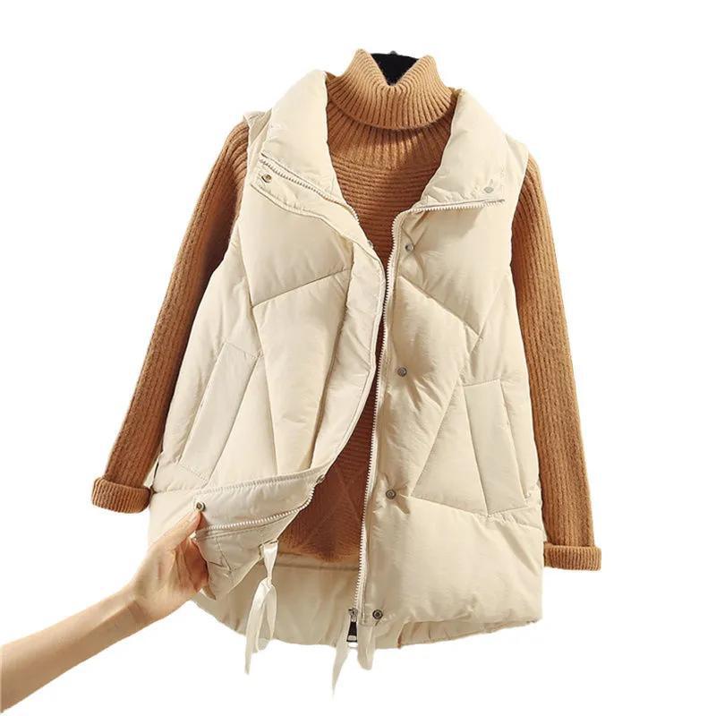 Cotton Vest Women's 2024 Autumn and Winter New Fashion Trendy Vest Large Size Western Style Versatile Vest Jacket