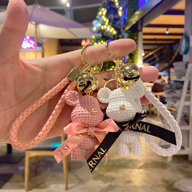Cute Bear Wholesale Key Pendant Couple Bag Pendant Key Chain ins Cartoon Doll Resin Keychain