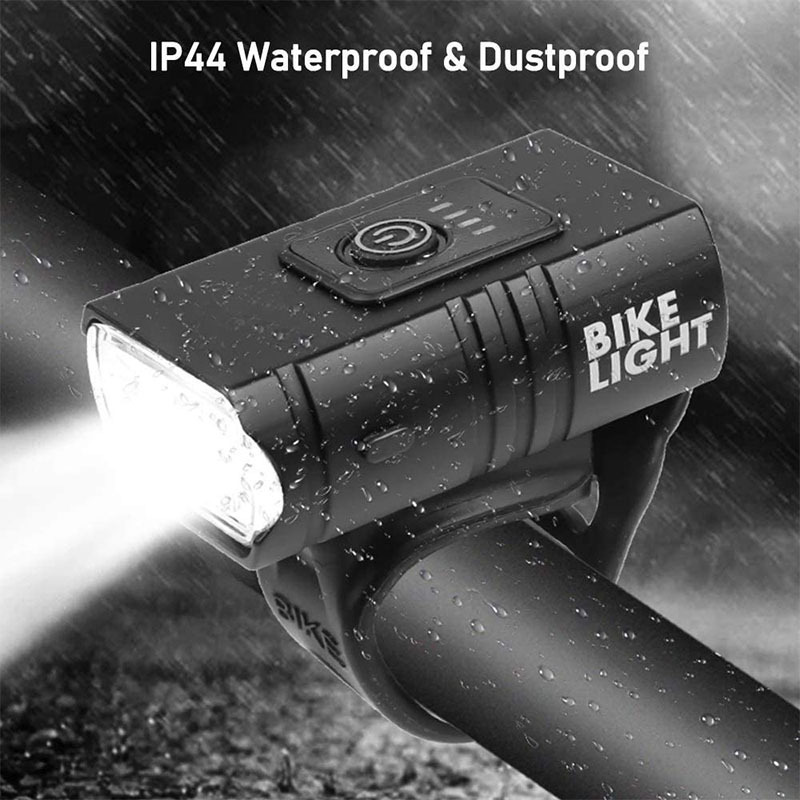 New USB charging night riding headlights [2 lamp beads] adjustable near and far light aluminum bicycle lights
