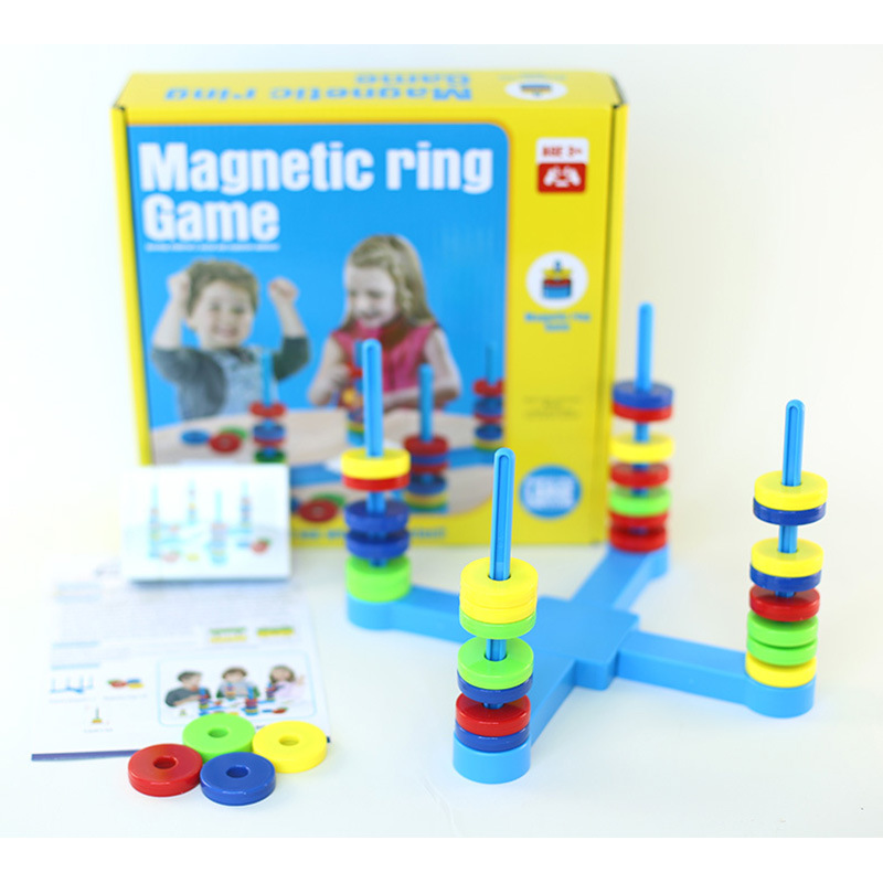 Cross-border children's color magnetic ring game mental thinking training parent-child competitive table game magnet toy