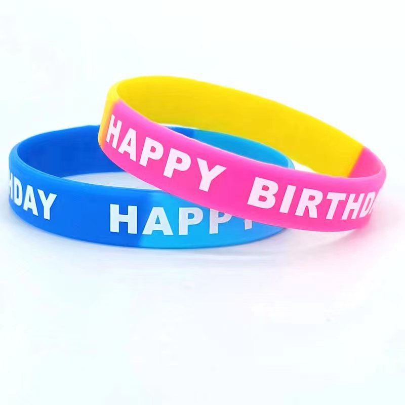 In stock Happy Birthday adult children colorful segment theme party gift Happy Birthday silicone hand