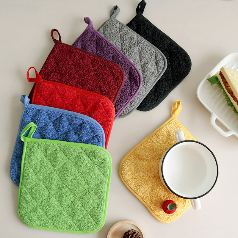 Terry cloth heat insulation pad coated with silver cloth heat insulation pad plate pad microwave oven gloves pot pad plain heat insulation pad
