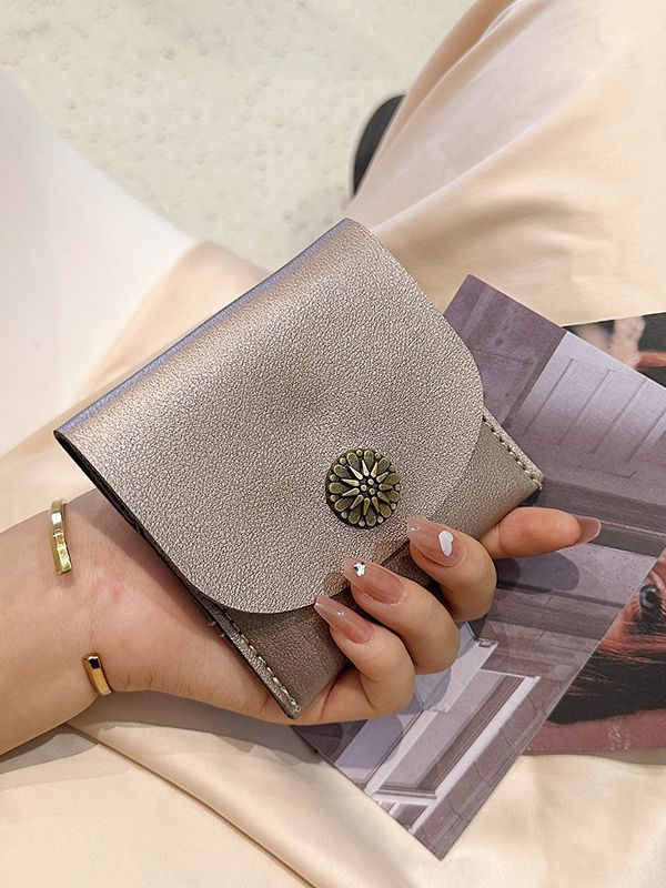2024 New retro ultra-thin short wallet women's casual small coin purse mini multi-card small card holder