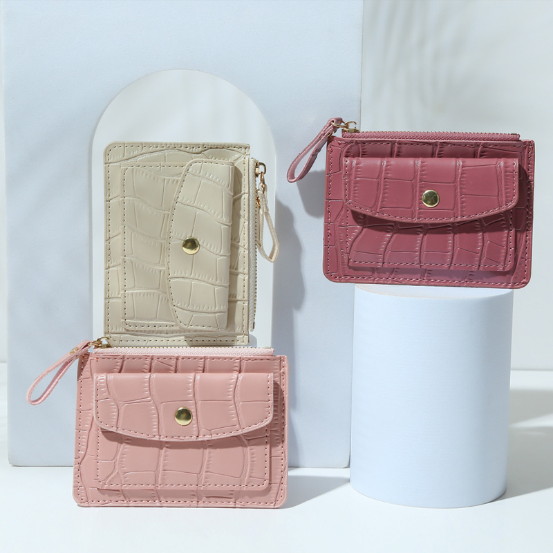 新商品のカバンと小銭入れのファスナーとカードの財布の女性insキャンディー色のワニの紋様の小さい清新な卸売りはlogoを決めます。|undefined