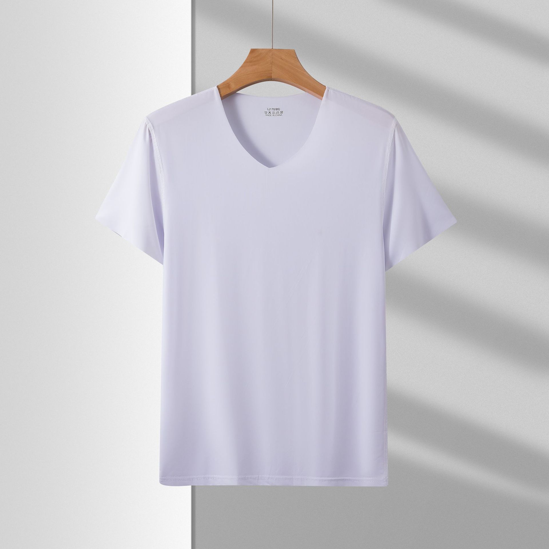 Imitation Ice Silk Seamless T-Shirt Men's Thin Short-sleeved Sports Quick-drying T-shirt Underwear Tight Outer Wear Underwear
