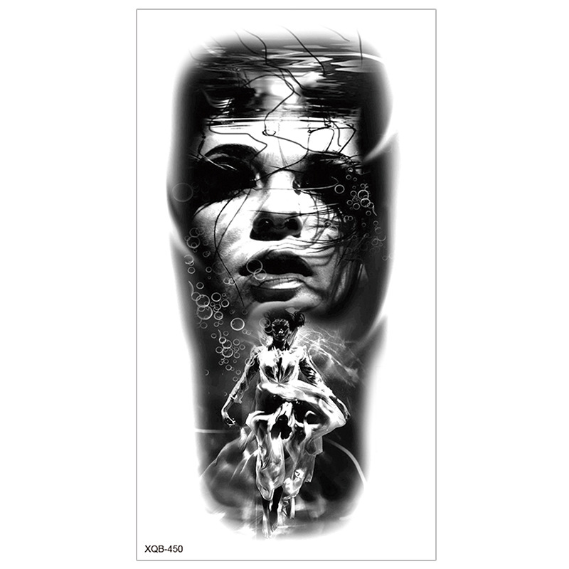 New Half Arm Tattoo Stickers Cross-border Amazon Hot Selling Set Dark European and American Realistic Waterproof Tattoo Stickers Wholesale
