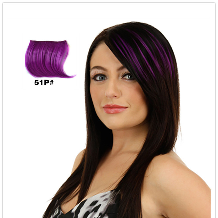 Wig color bangs color straight hair piece wig piece highlights gradient hair extensions hair