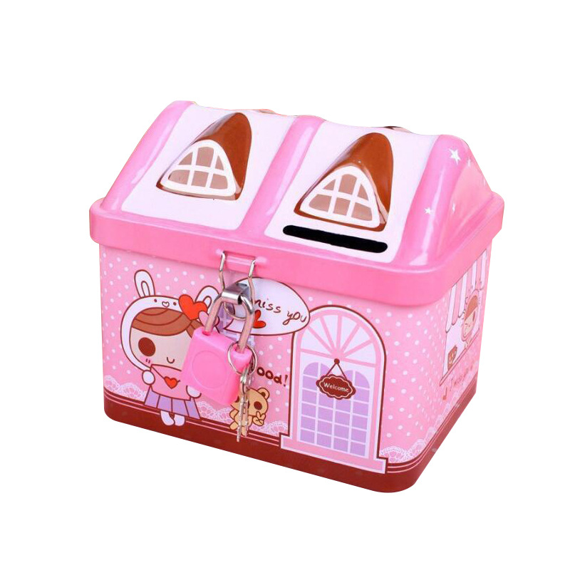 Small House piggy bank creative house men and women piggy bank piggy bank zero coin tin tin children Student Prizes