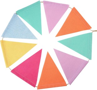 Imitation hemp pennant wedding decoration party flag wedding flag imitation hemp flag 42 6 color factory supply