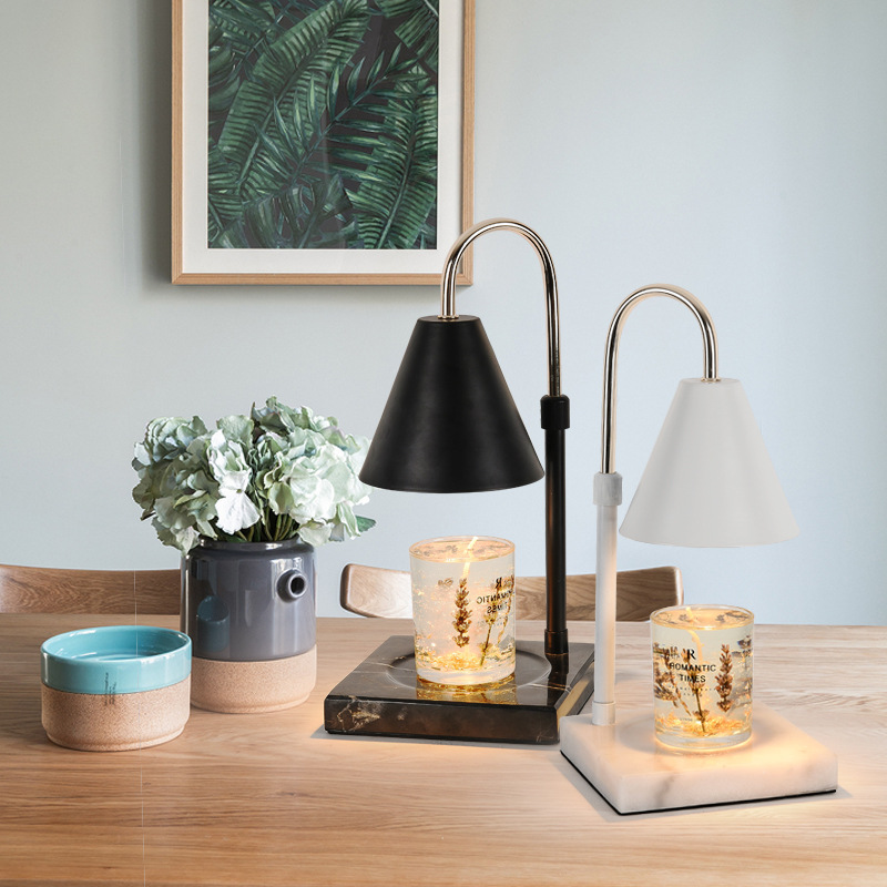 Liftable wax melting lamp marble aromatherapy candle wax melting lamp knob aromatherapy candle heating dimming candle melting lamp
