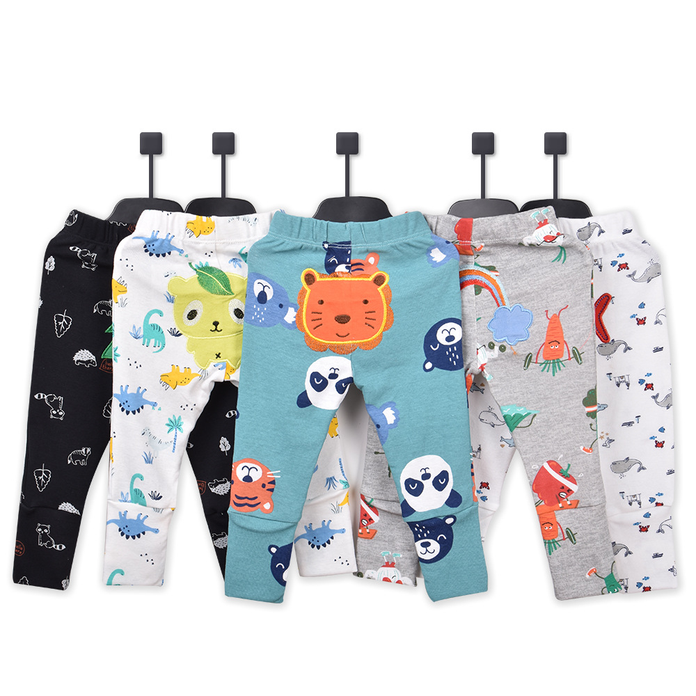 Factory wholesale foreign trade baby trousers pp pants butt pants baby animal print pants lengthened warm baby trousers