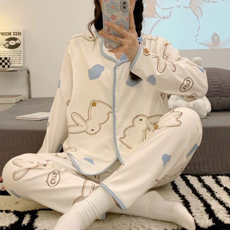 Spring and summer thin cotton postpartum breastfeeding breastfeeding loose sweat absorbent clothes pregnant women pajamas women autumn May 6