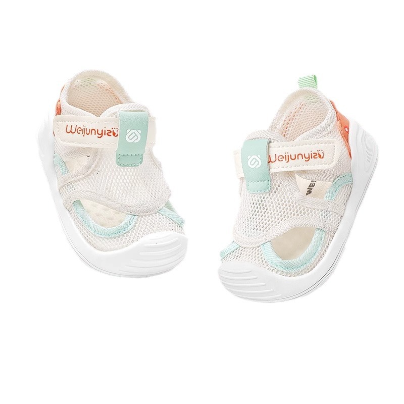 Qijun toddler shoes baby boys' sandals summer mesh shoes baby shoes soft bottom non-slip 1-3 years old girls' shoes sandals