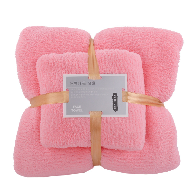Factory straight hair spot high density coral fleece towel towel bath towel can wear beach towel absorbent gift gift business super