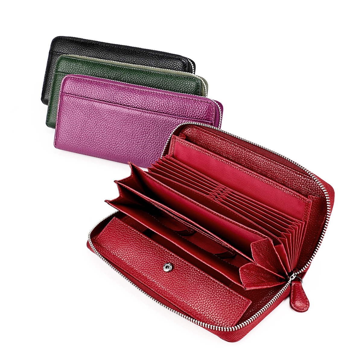 Amazon Japan new men and women wallet RFID fashion organ clutch women zipper change long bag