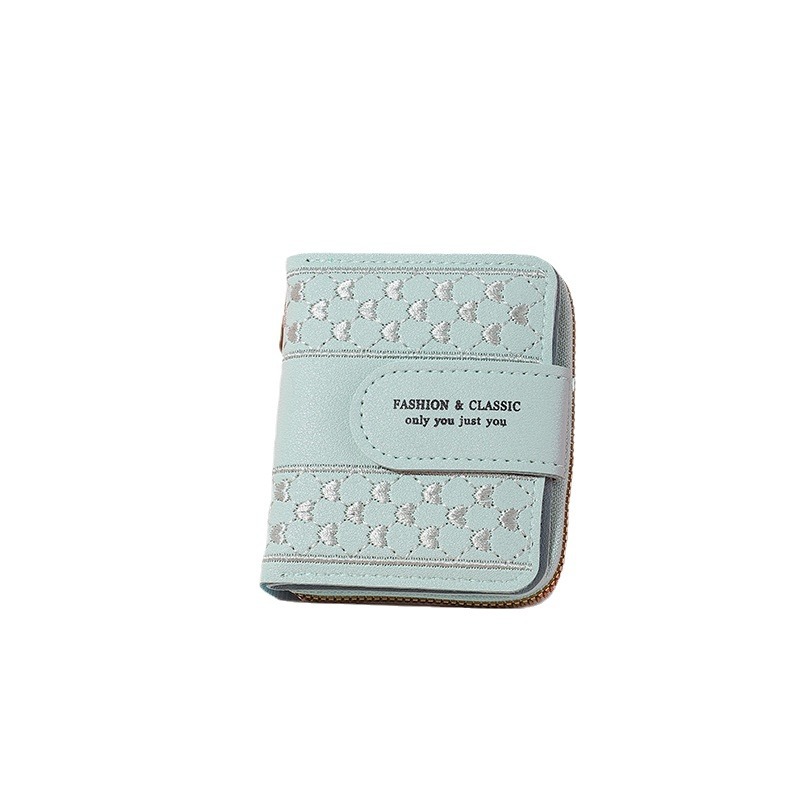 New wallet women's short card holder women's high-grade cross-border printing zipper coin purse source factory