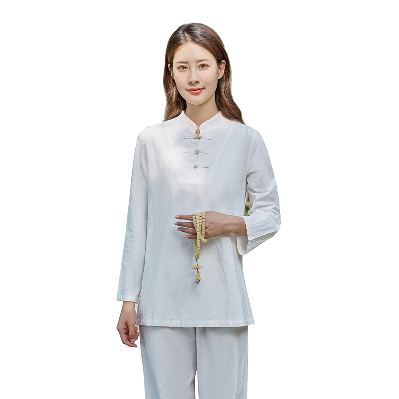 Cotton and Linen Yoga Suit Zen Suit Traditional Chinese Medicine Women's Jisters Suit Tai Chi Suit Tea Suit Practice Meditation