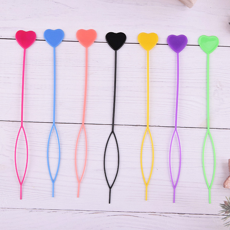 Color beads pull needle black bead cross-border hot selling love string hair pull needle pull dirty braid shape