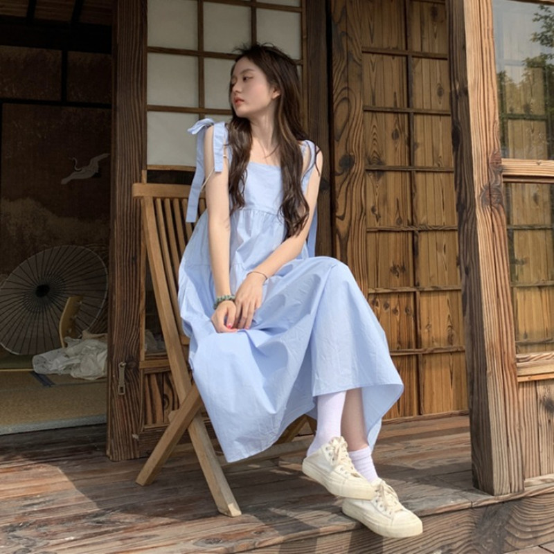 White Slip Skirt Summer 2024 New Style Fresh Style Bow Lace Mid-length First Love Skirt Dress for Women