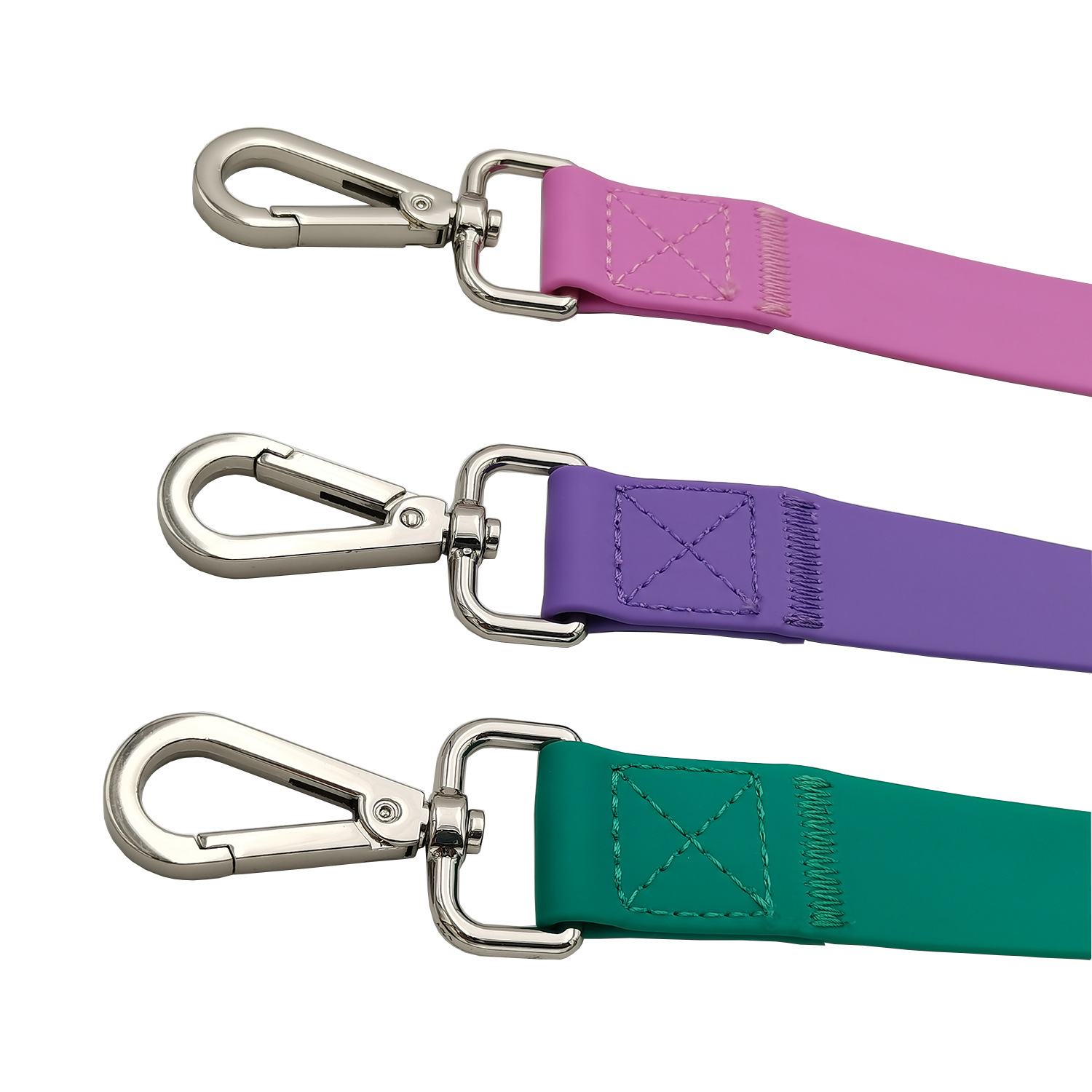 Amazon dog silicone PVC leash collar purple rubber-coated ribbon waterproof dog leash pet supplies