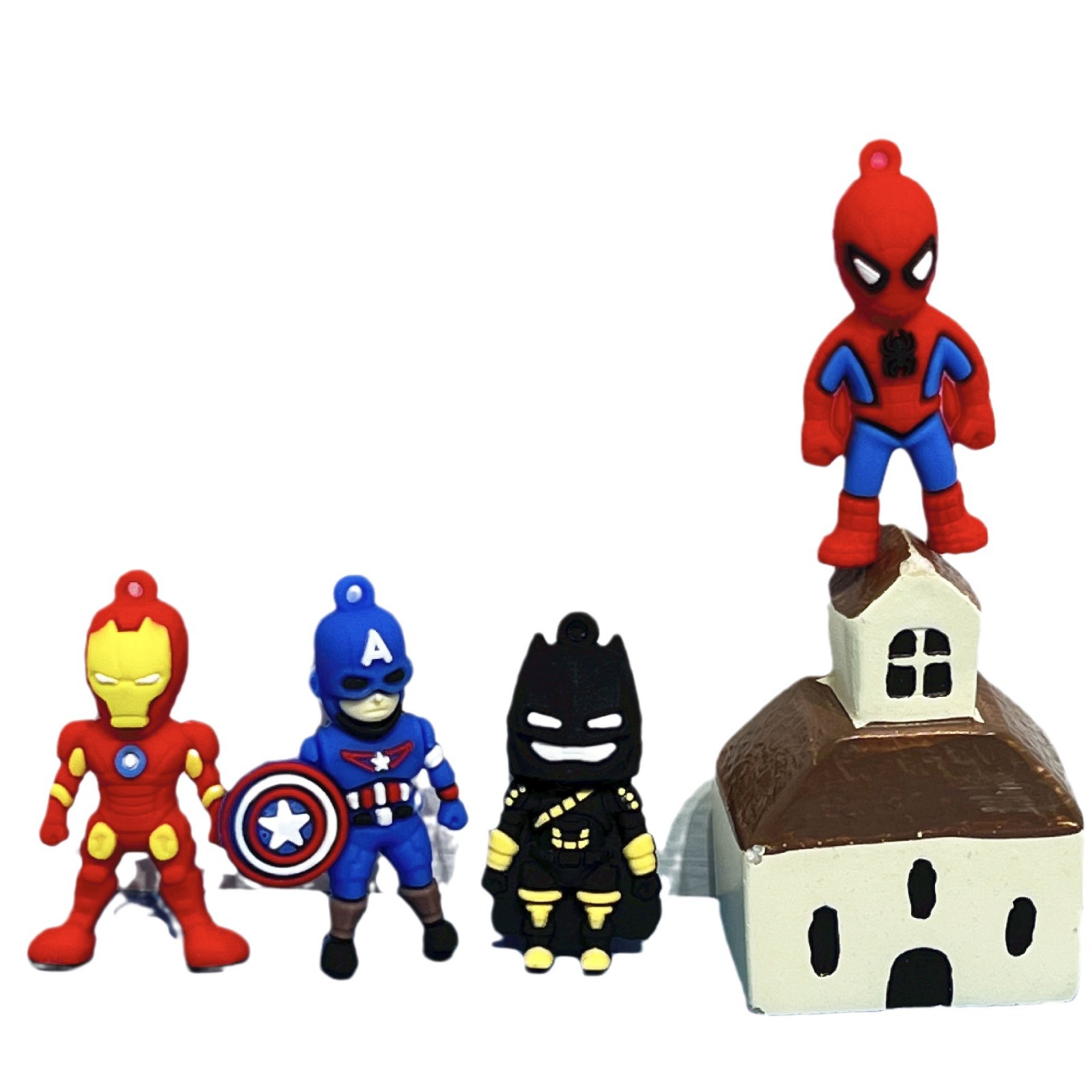 Cartoon Q version Avengers Spider-Man Iron Man Captain America Doll Keychain Pendant Blind Box Gift