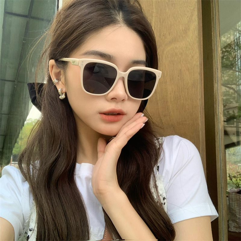 gm sunglasses women's high-end fashion 2024 new milky white sunglasses glasses UV protection can be equipped with myopia