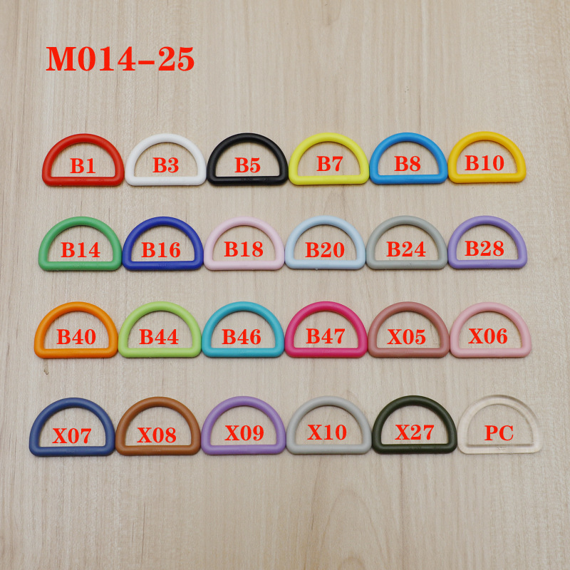 M014-25 plastic D-ring buckle semicircular buckle D-shaped buckle buckle luggage buckle back buckle with color buckle in stock 25mm