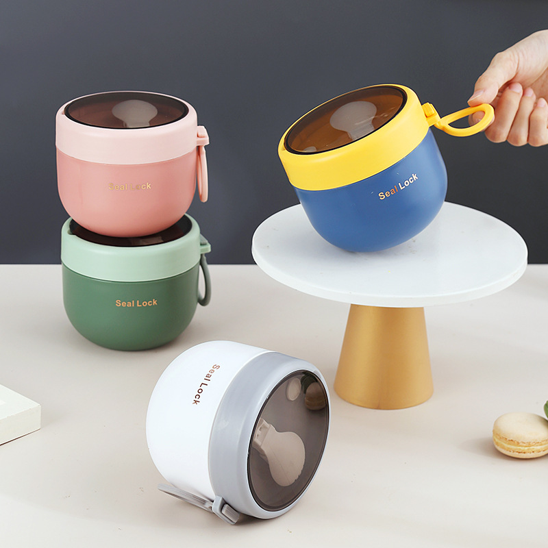 304 Stainless Steel Soup Cup Breakfast Milk Portable Soup Jar Student Work Preservation Bowl Oatmeal Cup Microwave Heating
