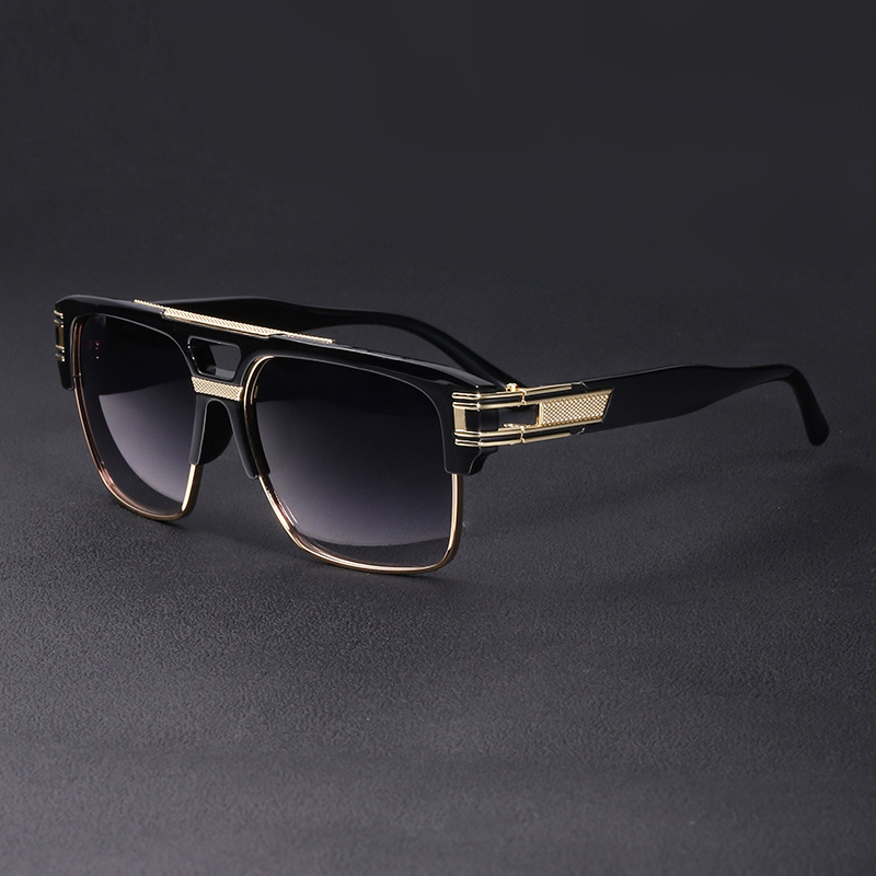 2021 New Men's Sunglasses Driving European and American Large Frame Sunglasses Men's Sunglasses Retro Trend