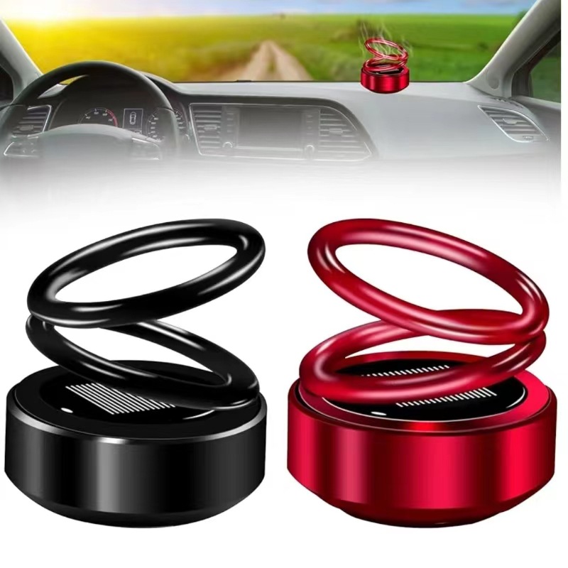Cross-border in stock car aromatherapy solar suspension double ring perfume rotating heating accessories car perfume decoration